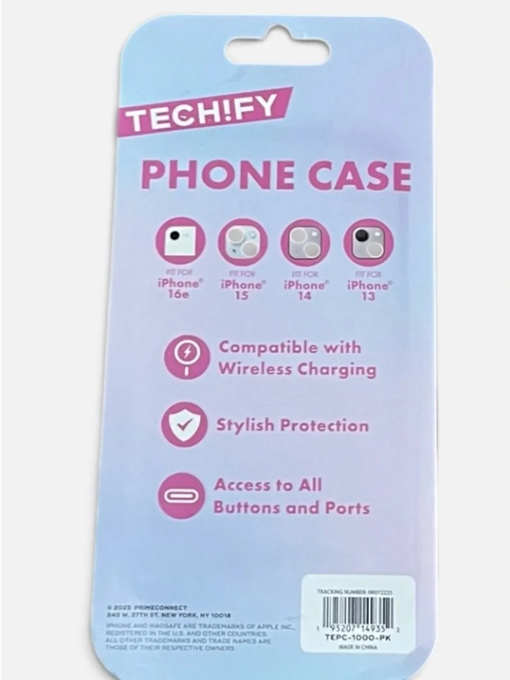 Pink MagSafe-Compatible Phone Case for iPhone 13/14/15 - Embossed Design